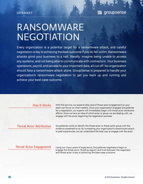 Ransomware Negotiation Datasheet