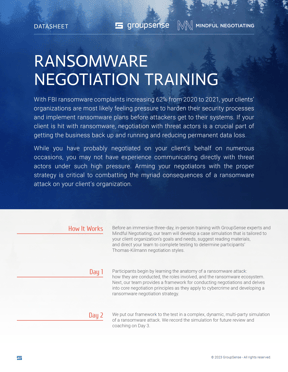 GroupSense Ransomware Negotiation Training